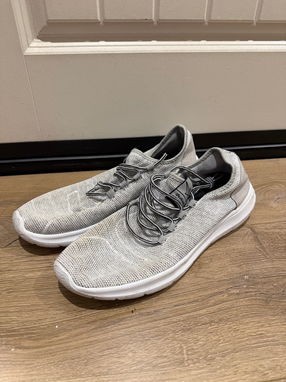 Men’s Lightweight Grey Knit Slip-On Athletic Sneakers